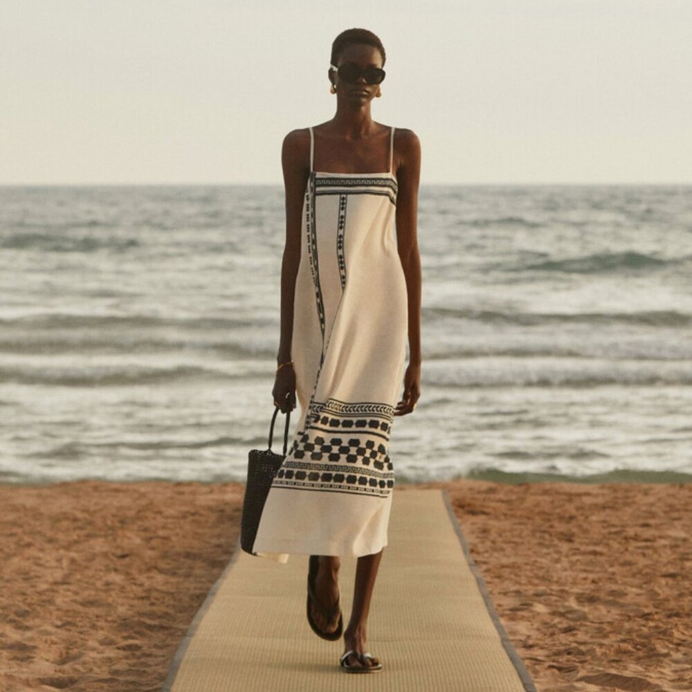 NWT Massimo Dutti Strappy midi dress with latticework detail